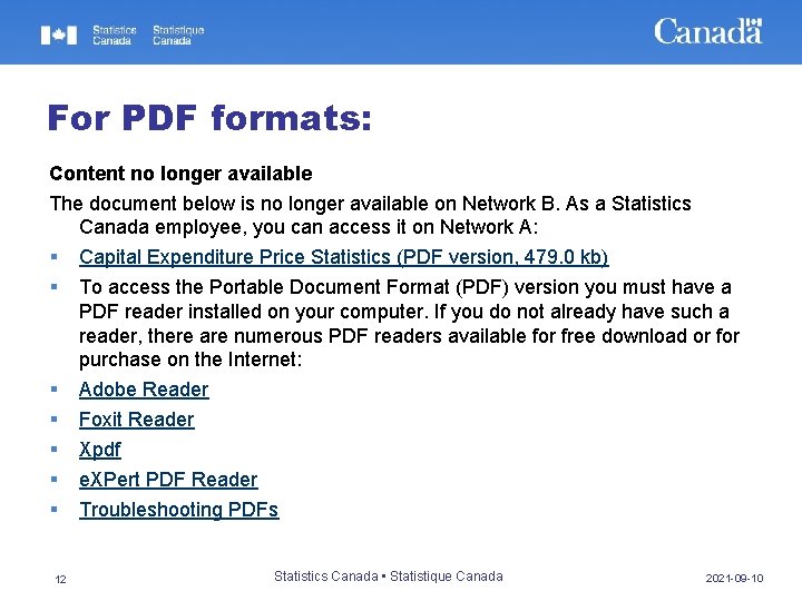 For PDF formats: Content no longer available The document below is no longer available