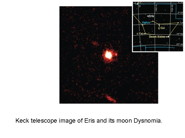 Keck telescope image of Eris and its moon Dysnomia. 