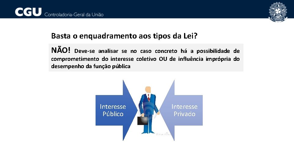 Basta o enquadramento aos tipos da Lei? NÃO! Deve-se analisar se no caso concreto