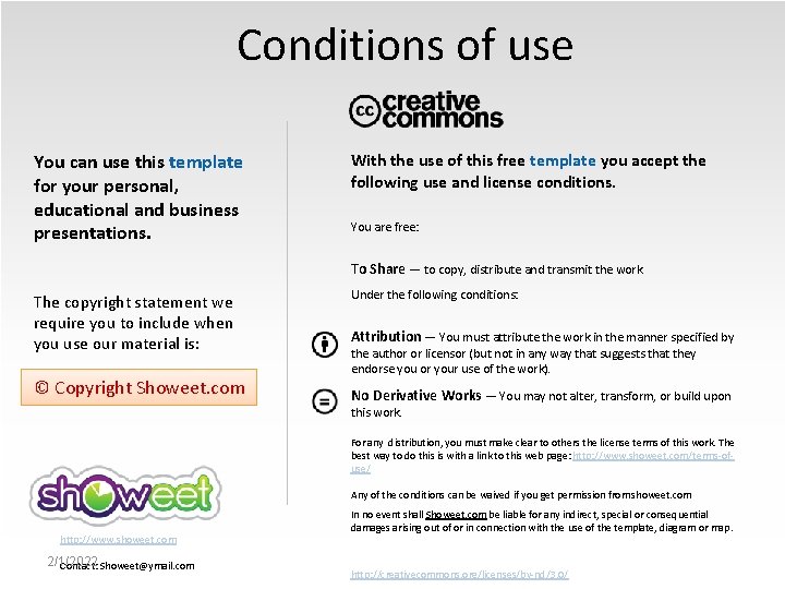 Conditions of use You can use this template for your personal, educational and business
