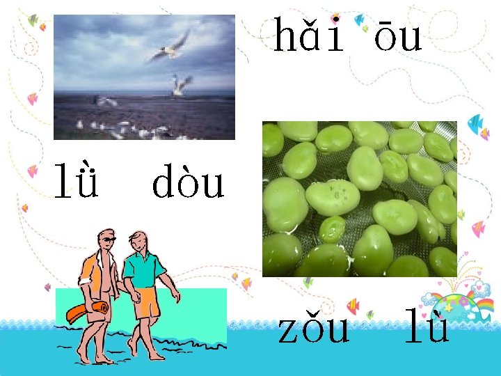 hǎi ōu lǜ dòu zǒu lù 