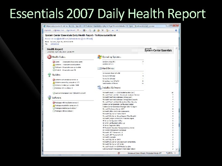 Essentials 2007 Daily Health Report 