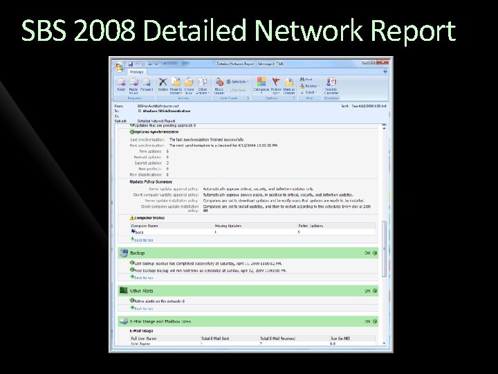 SBS 2008 Detailed Network Report 