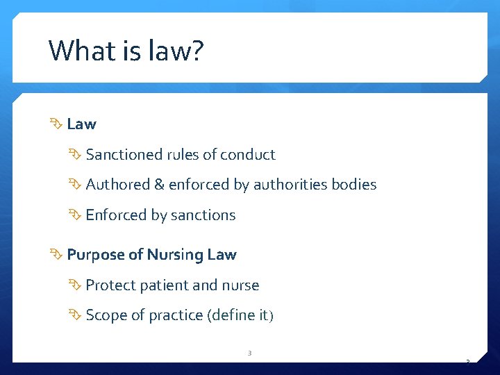 What is law? Law Sanctioned rules of conduct Authored & enforced by authorities bodies