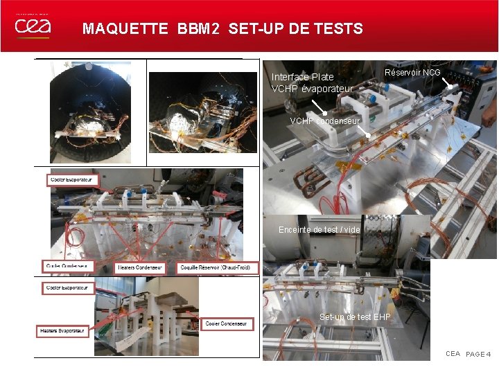 MAQUETTE BBM 2 SET-UP DE TESTS Interface Plate VCHP évaporateur Réservoir NCG VCHP condenseur