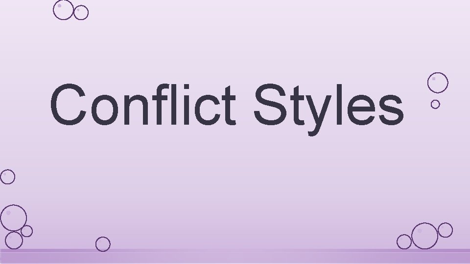 Conflict Styles 