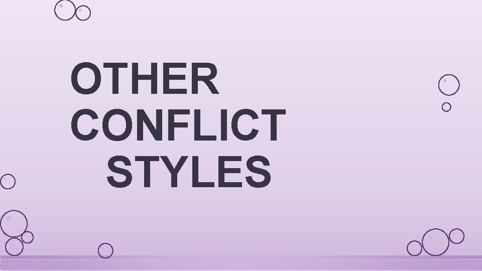 OTHER CONFLICT STYLES 