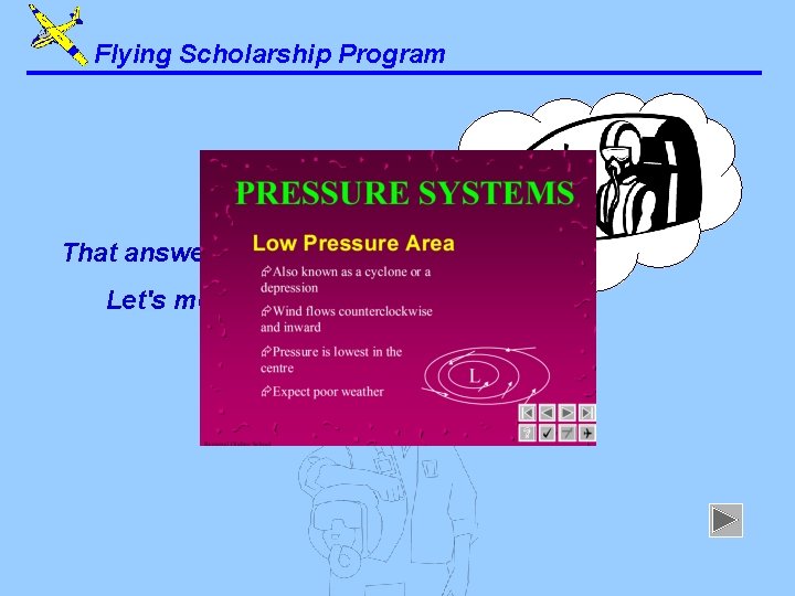 Flying Scholarship Program That answer is correct. Let's move on. . . 