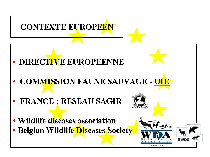 CONTEXTE EUROPEEN • DIRECTIVE EUROPEENNE • COMMISSION FAUNE SAUVAGE - OIE • FRANCE :