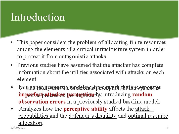 Introduction • This paper considers the problem of allocating finite resources among the elements