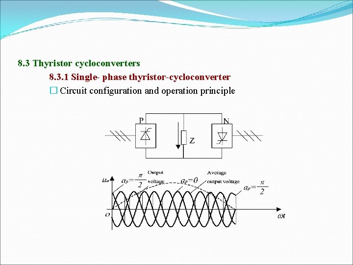 8. 3 Thyristor cycloconverters 8. 3. 1 Single- phase thyristor-cycloconverter � Circuit configuration and