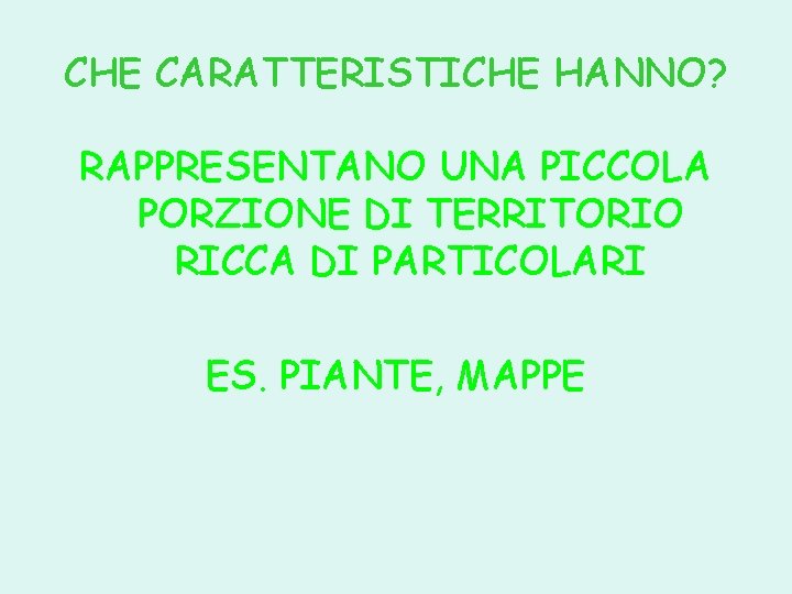 CHE CARATTERISTICHE HANNO? RAPPRESENTANO UNA PICCOLA PORZIONE DI TERRITORIO RICCA DI PARTICOLARI ES. PIANTE,