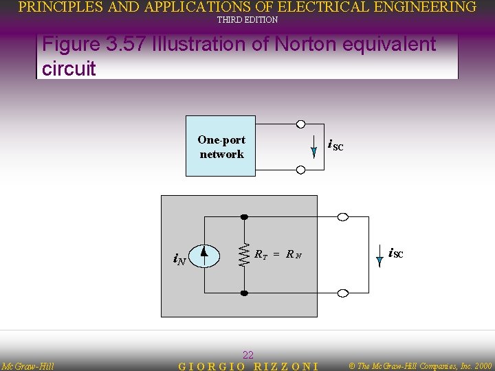 PRINCIPLES AND APPLICATIONS OF ELECTRICAL ENGINEERING THIRD EDITION Figure 3. 57 Illustration of Norton