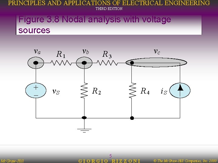 PRINCIPLES AND APPLICATIONS OF ELECTRICAL ENGINEERING THIRD EDITION Figure 3. 8 Nodal analysis with