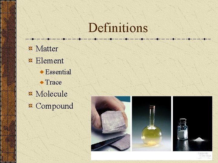 Definitions Matter Element Essential Trace Molecule Compound 