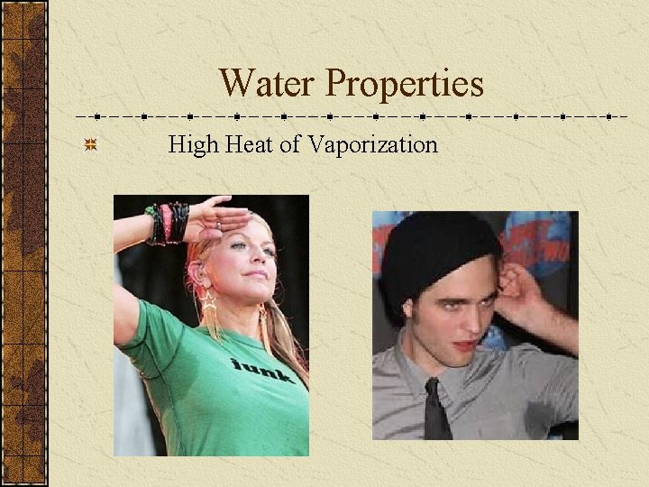 Water Properties High Heat of Vaporization 