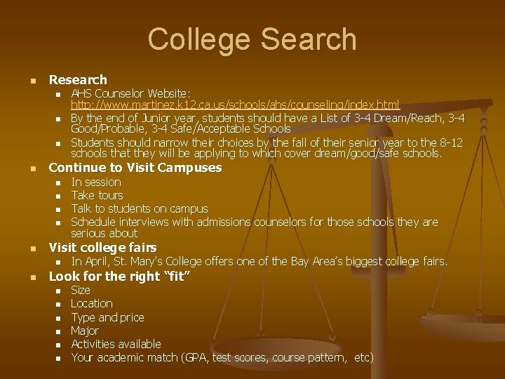 College Search n Research n n Continue to Visit Campuses n n n In