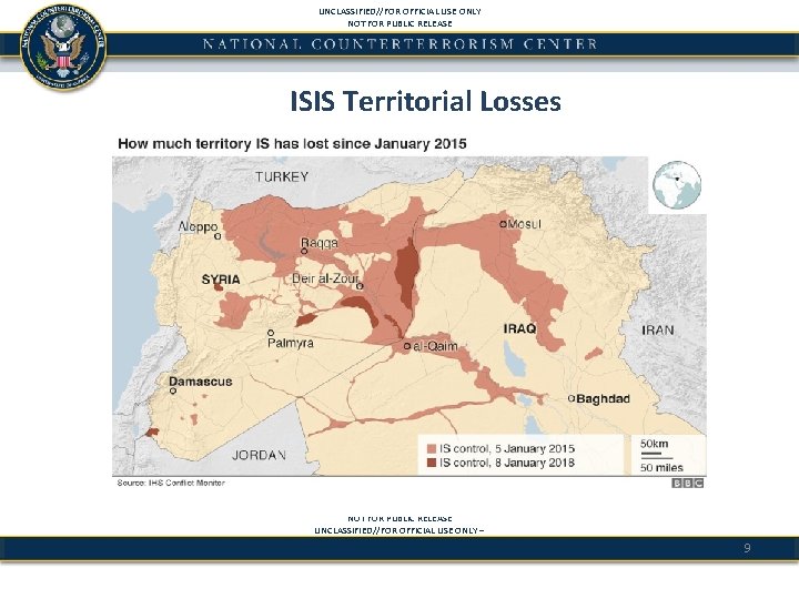 UNCLASSIFIED//FOR OFFICIAL USE ONLY NOT FOR PUBLIC RELEASE ISIS Territorial Losses NOT FOR PUBLIC