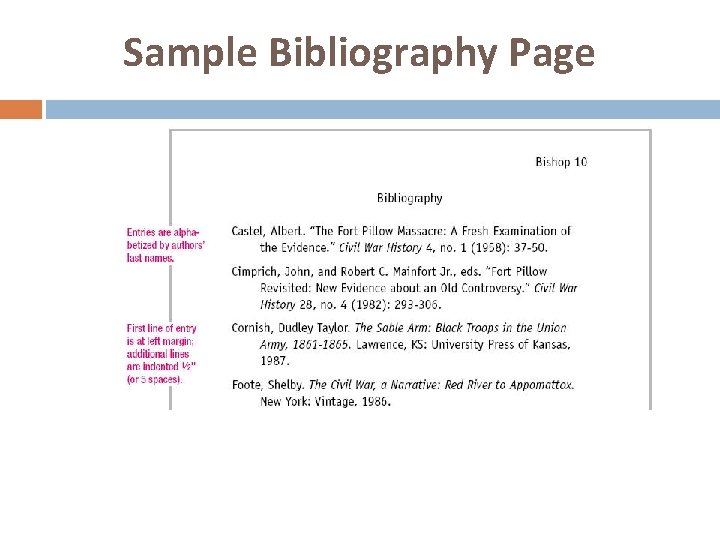 Sample Bibliography Page 