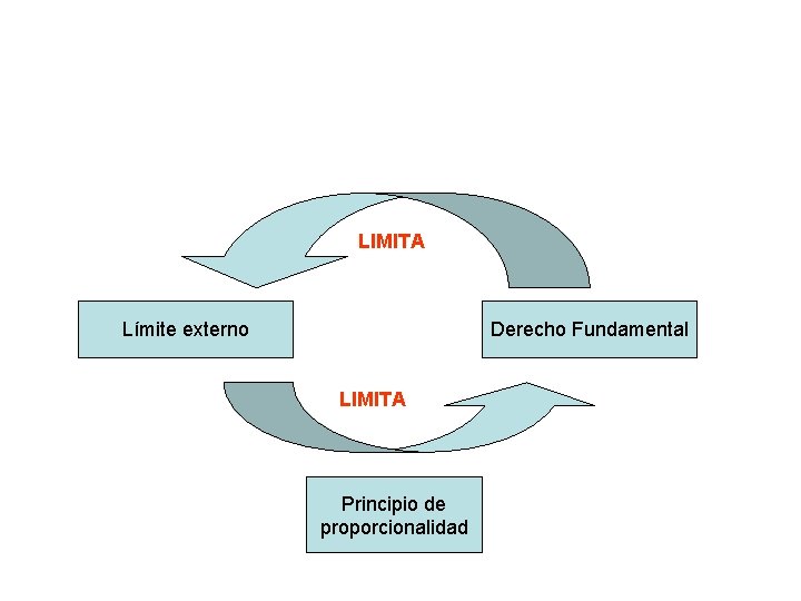 LIMITA Límite externo Derecho Fundamental LIMITA Principio de proporcionalidad 