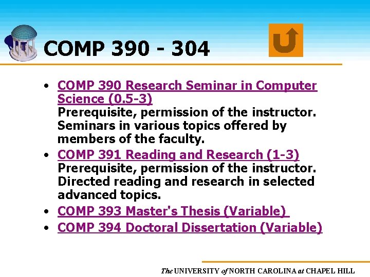 COMP 390 - 304 • COMP 390 Research Seminar in Computer Science (0. 5