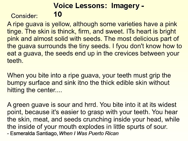 Voice Lessons: Imagery 10 