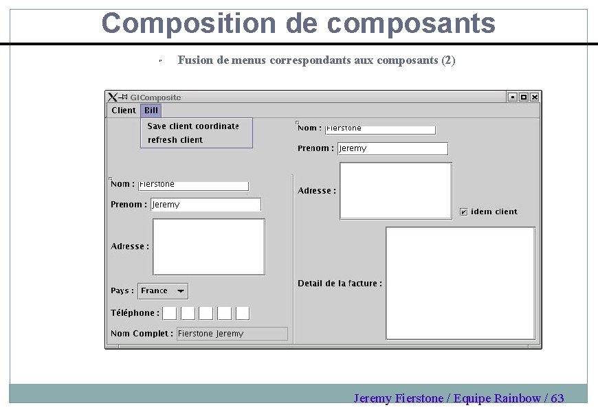Composition de composants " Fusion de menus correspondants aux composants (2) Jeremy Fierstone /