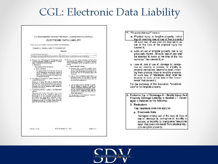 CGL: Electronic Data Liability 