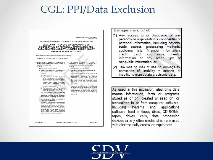 CGL: PPI/Data Exclusion 