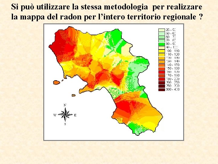 Si può utilizzare la stessa metodologia per realizzare la mappa del radon per l’intero