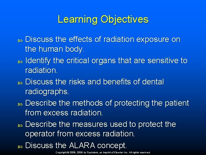 Learning Objectives Discuss the effects of radiation exposure on the human body. Identify the