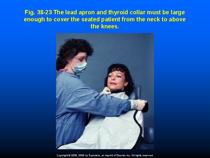 Fig. 38 -23 The lead apron and thyroid collar must be large enough to