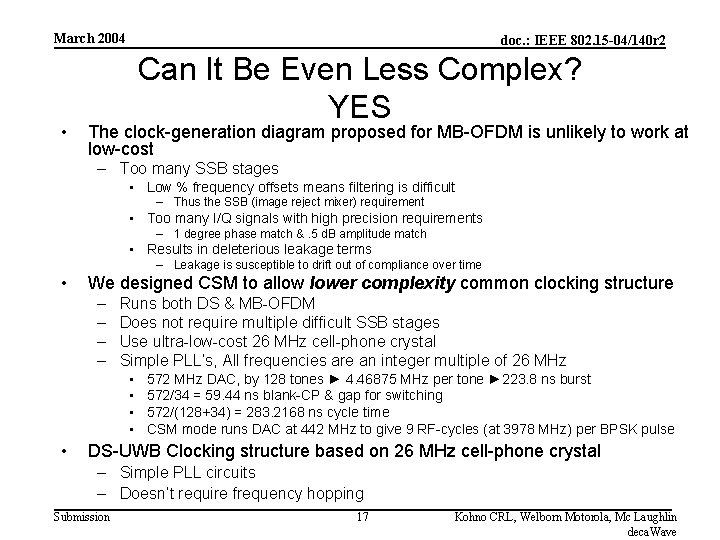 March 2004 • doc. : IEEE 802. 15 -04/140 r 2 Can It Be