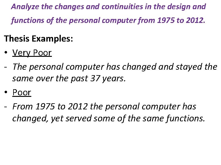Analyze the changes and continuities in the design and functions of the personal computer