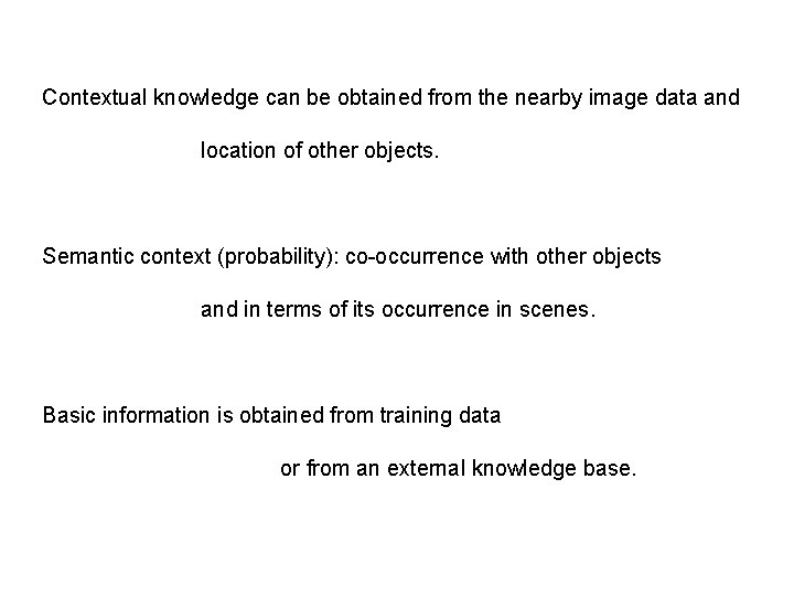 Contextual knowledge can be obtained from the nearby image data and location of other