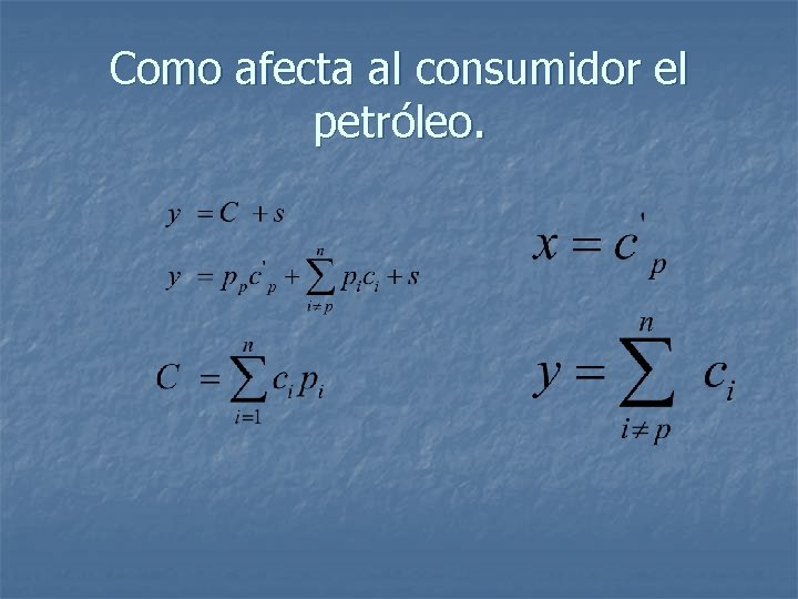 Como afecta al consumidor el petróleo. 