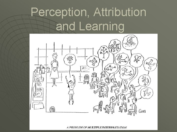 Perception, Attribution and Learning 