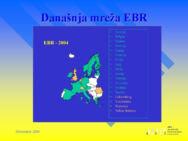 Današnja mreža EBR November 2004 