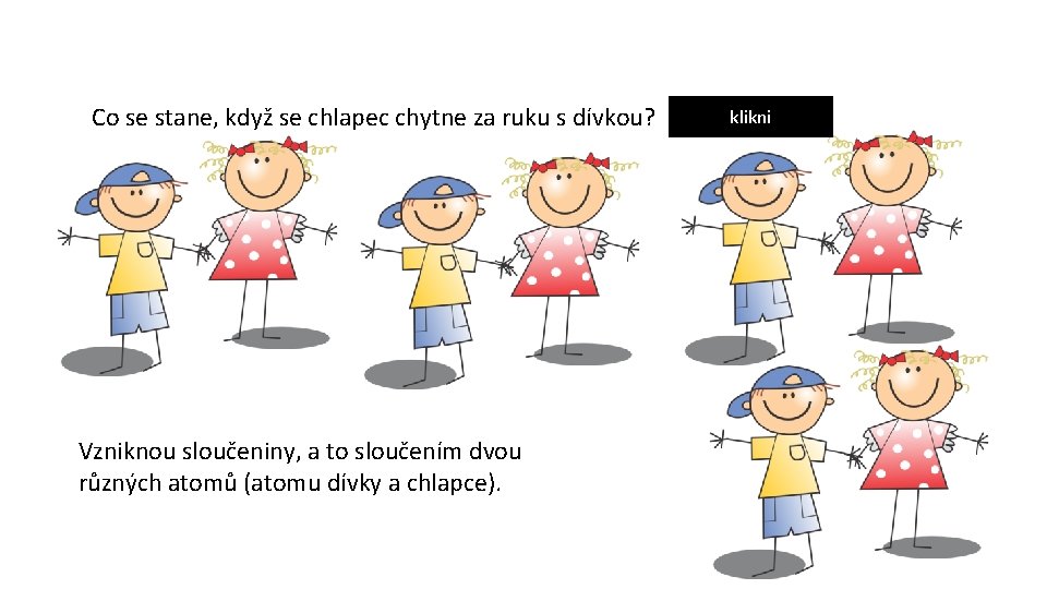 Co se stane, když se chlapec chytne za ruku s dívkou? Vzniknou sloučeniny, a