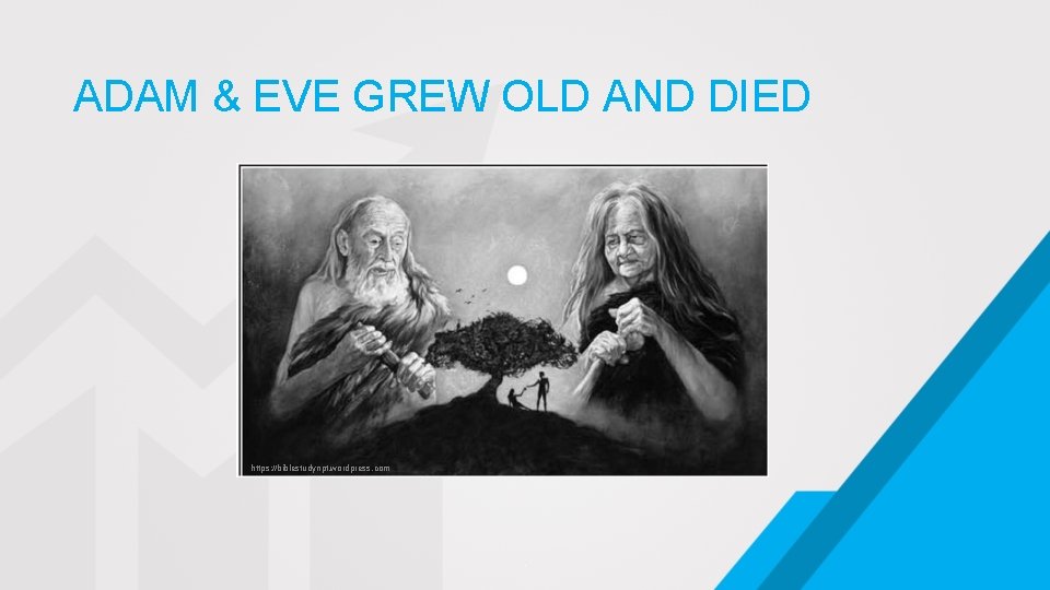 ADAM & EVE GREW OLD AND DIED https: //biblestudynpt. wordpress. com . 