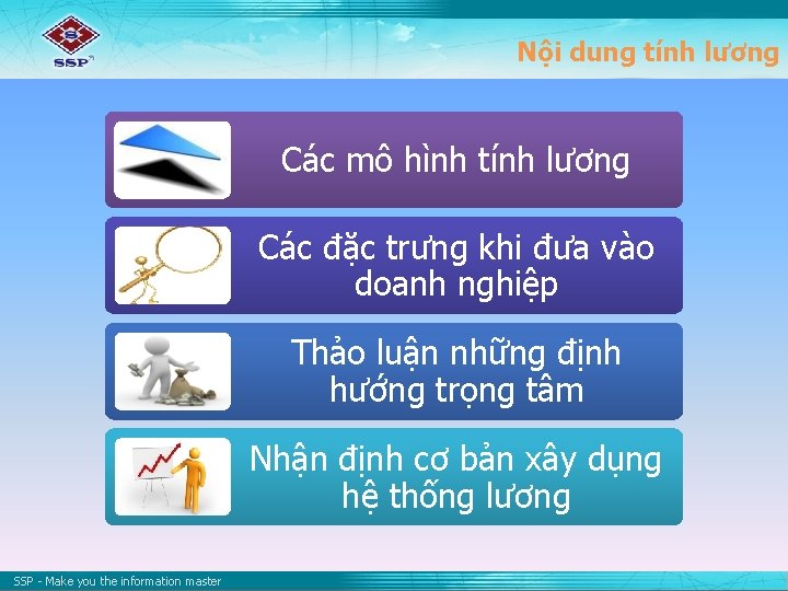 Nội dung tính lương Các mô hình tính lương Các đặc trưng khi đưa