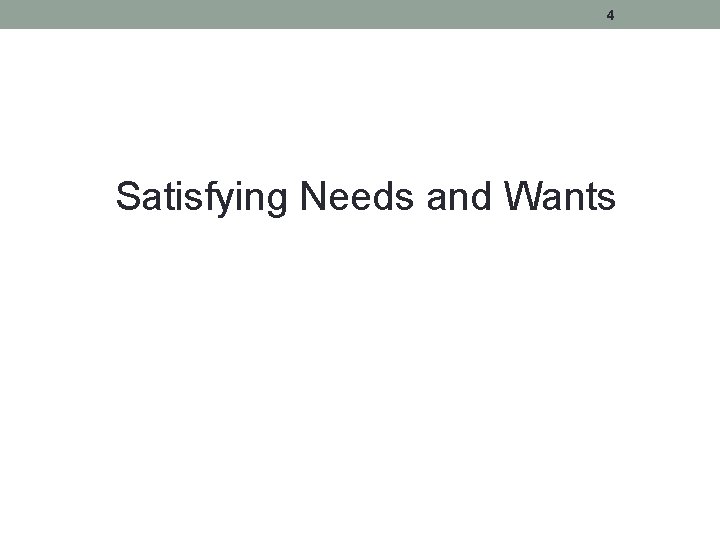 4 Satisfying Needs and Wants 