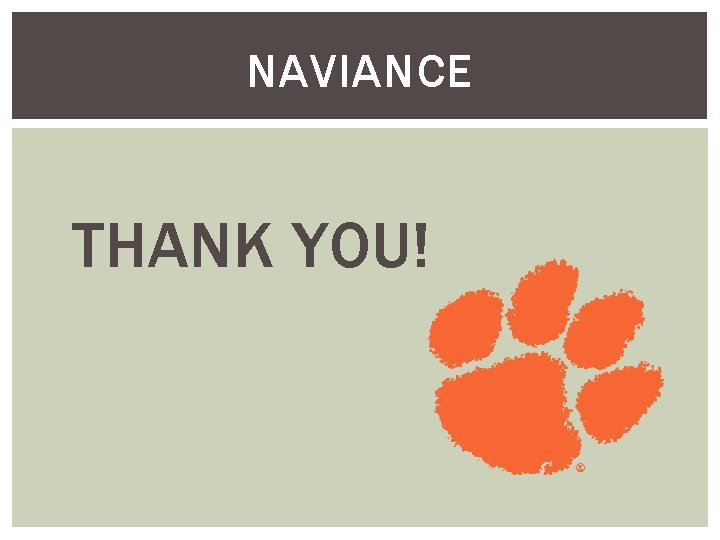 NAVIANCE THANK YOU! 