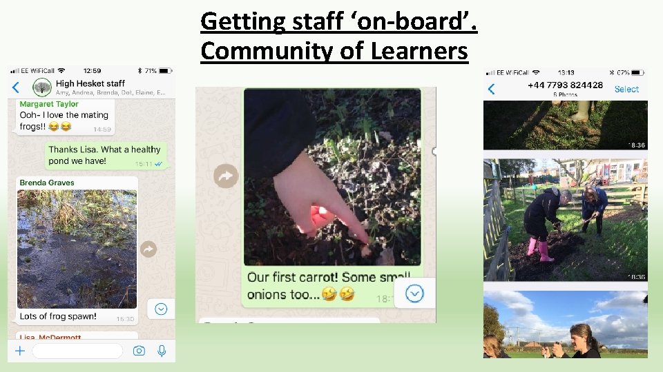 Getting staff ‘on-board’. Community of Learners 