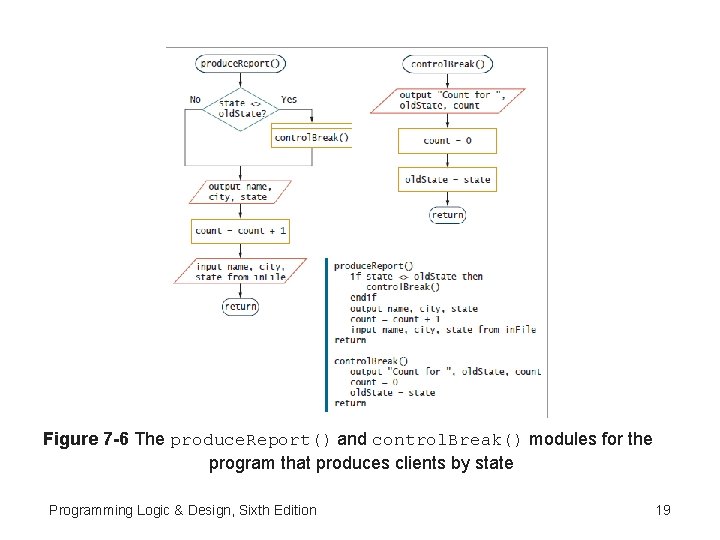 Figure 7 -6 The produce. Report() and control. Break() modules for the program that