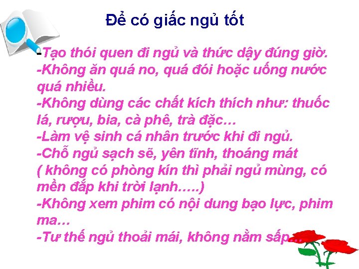 Để có giấc ngủ tốt -Tạo thói quen đi ngủ và thức dậy đúng