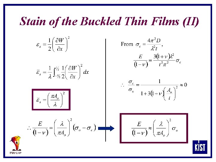 Stain of the Buckled Thin Films (II) 