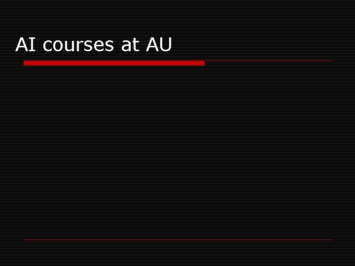 AI courses at AU 