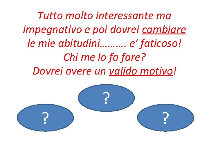 Tutto molto interessante ma impegnativo e poi dovrei cambiare le mie abitudini………. e’ faticoso!