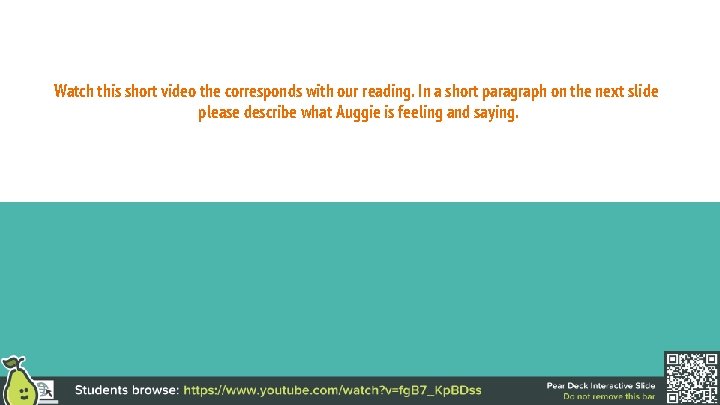 Watch this short video the corresponds with our reading. In a short paragraph on